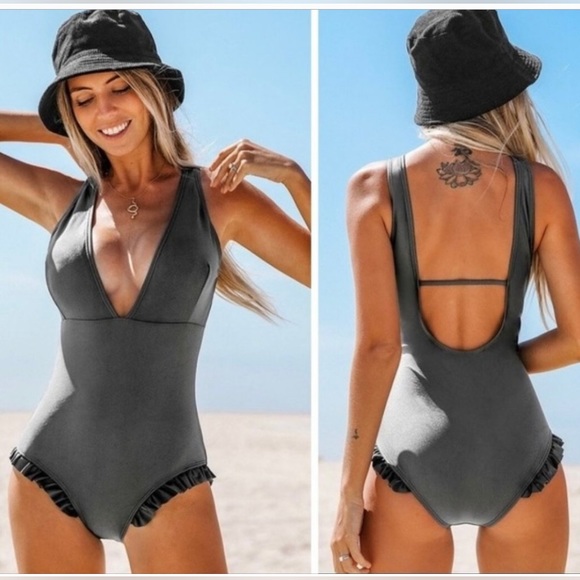Cupshe Other - Cupshe Pewter Gray Bathing Suit NWT Size XXL